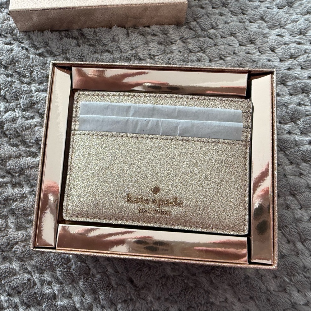 Kate Spade Gold Glitter Card Holder